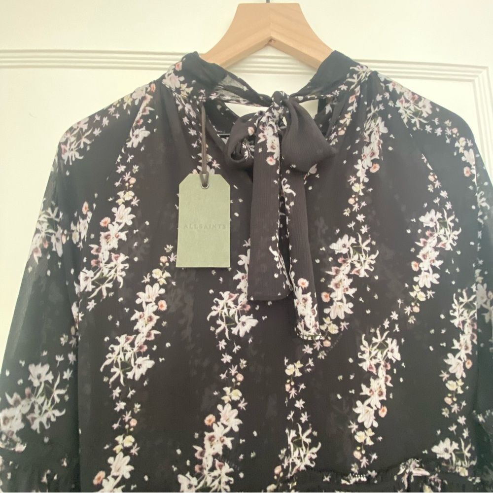 All Saints | NWT Eimear Cultivar Sheer Long Sleeve Maxi Dress - Picture 8 of 10